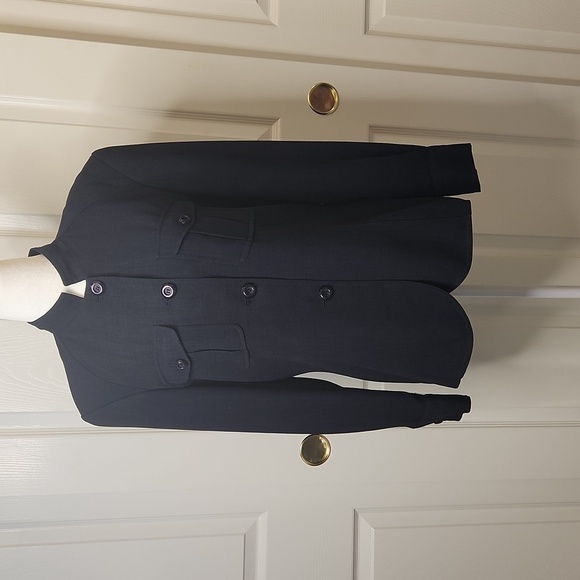 Focus 2000 Women's Vintage Black ButtonFront Mandarin Collar BlazerJacket Size10 - Picture 13 of 16